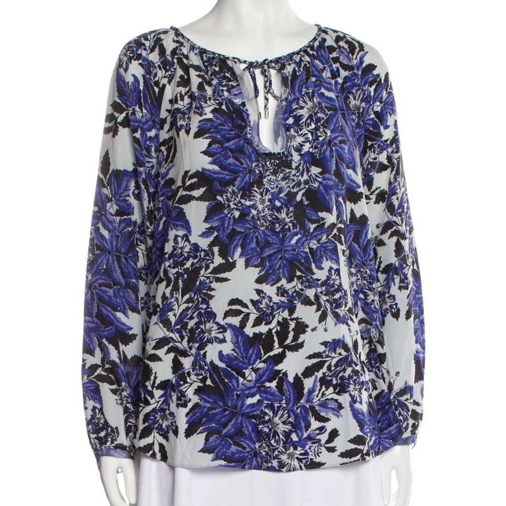 Rebecca Taylor Vera Fleur Tie-front shirt size 00